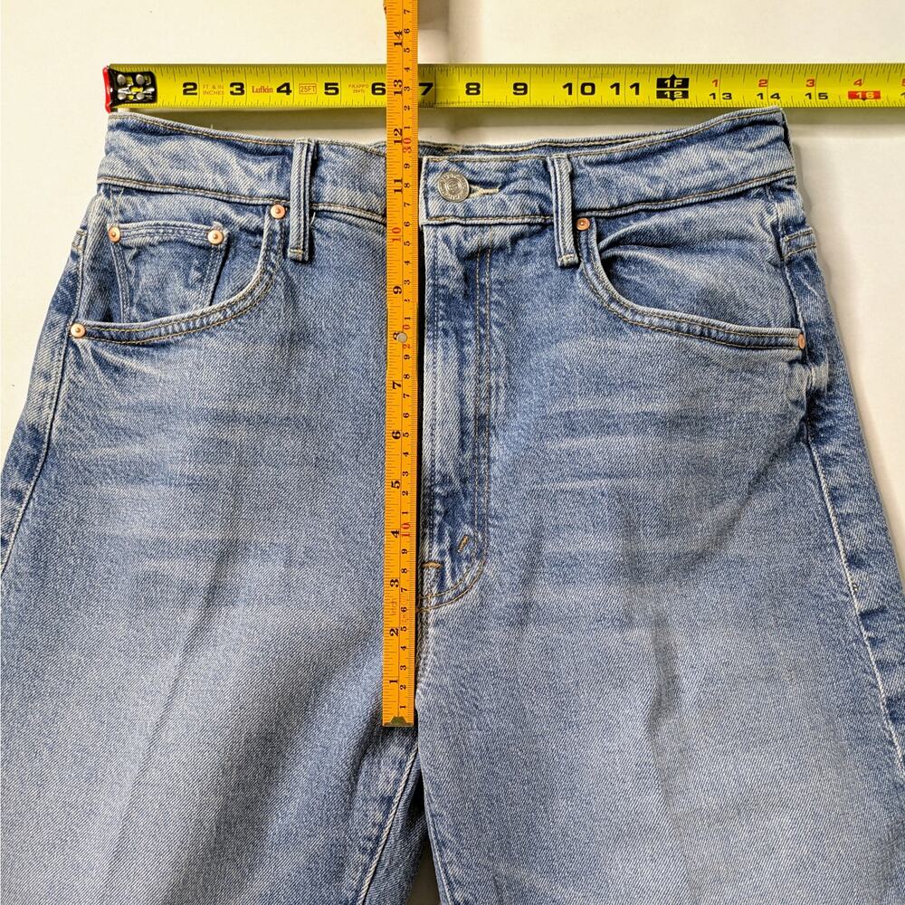 MOTHER Superior Lasso Sneak 29 Sow Surreal Blue Straight Leg High Rise - Picture 9 of 14